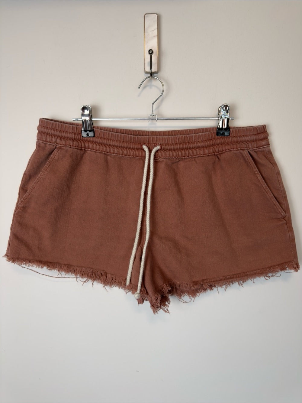 Aerie Burnt Orange Stretch Distressed Shorts